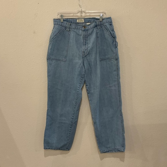 Vintage St John’s Bay Carpenter Jeans Mom High Rise Light Wash Women’s Size 16P - Picture 1 of 14